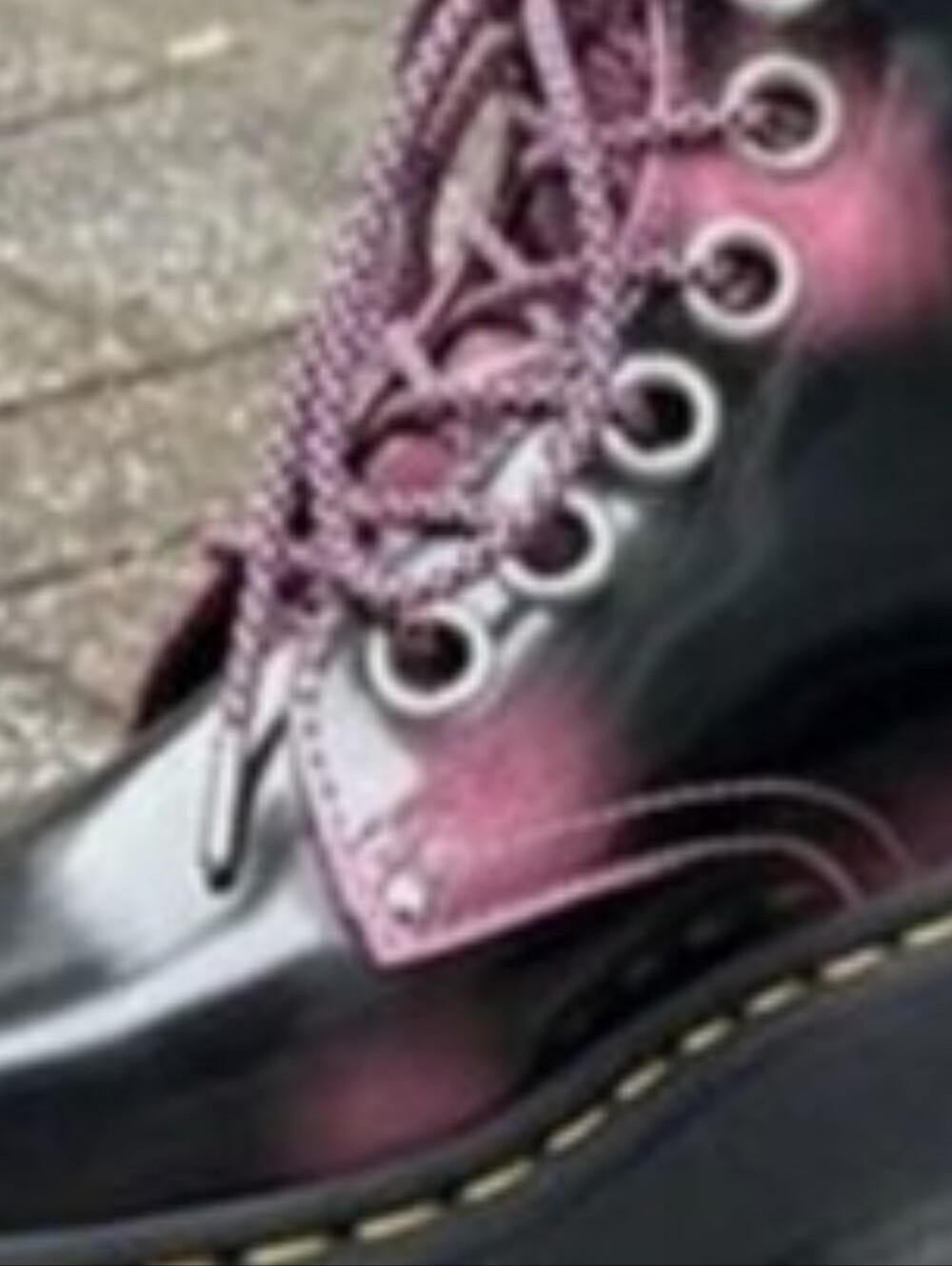 Dr. Martens Metallic Purple-Black Platform Lace-Up Boots - Picture 9 of 10